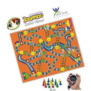 Juego escalera sobre salud visual para trabajo en grupo